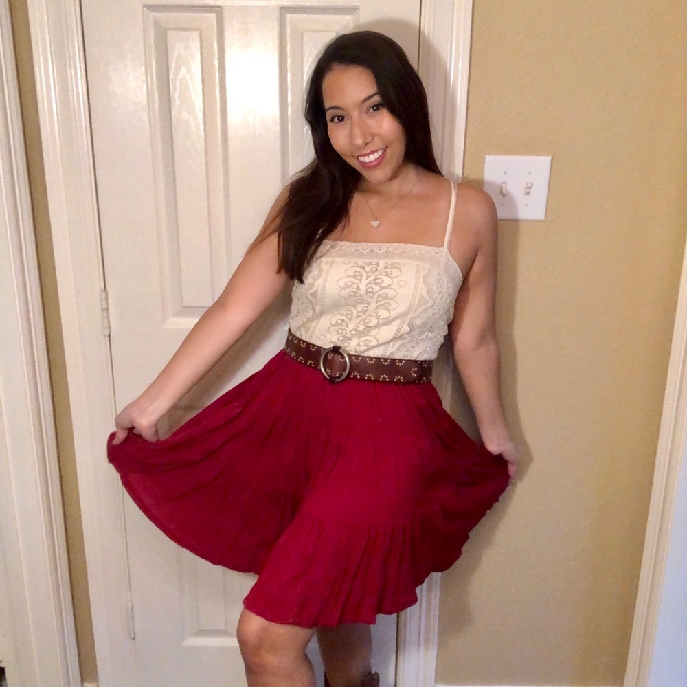 Red Flare Skirt